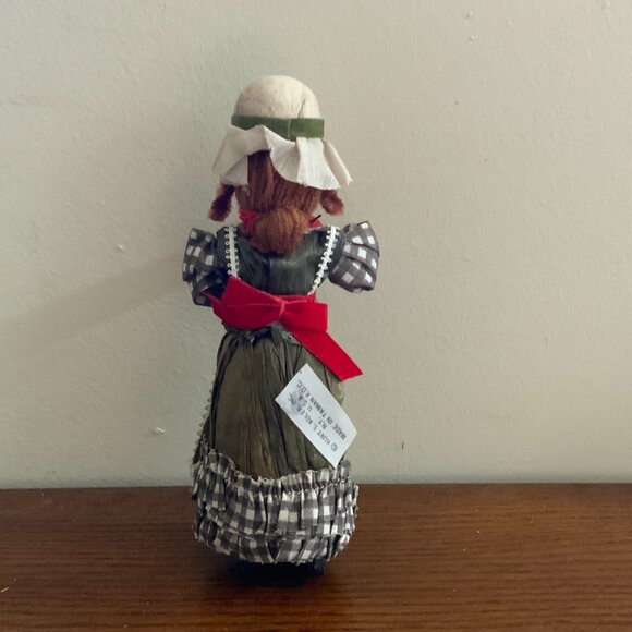 Vintage CORN HUSK DOLL with box of apples, Kurt Adler Doll - Picture 3 of 12